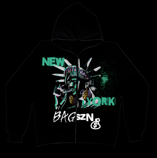 BAGSZN Zip-Up Hoodie “NEW YORK”