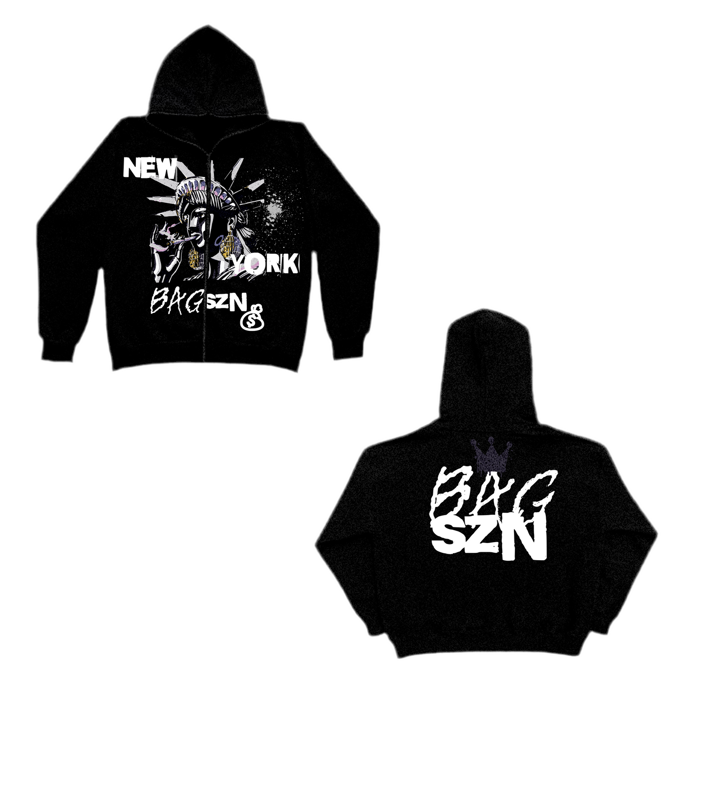 BAGSZN Zip-Up Hoodie “NEW YORK”